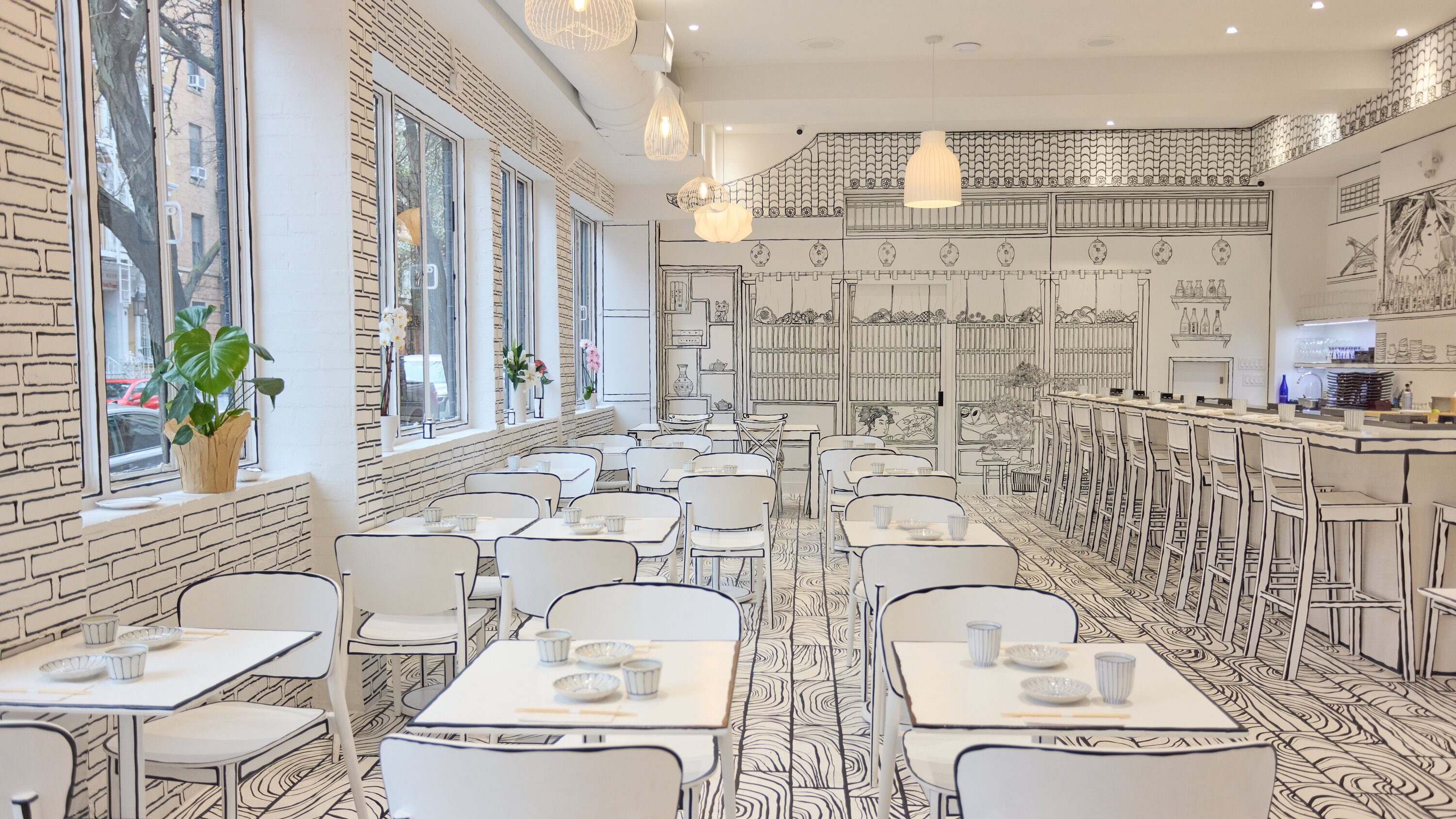 Elegant restaurant dining room