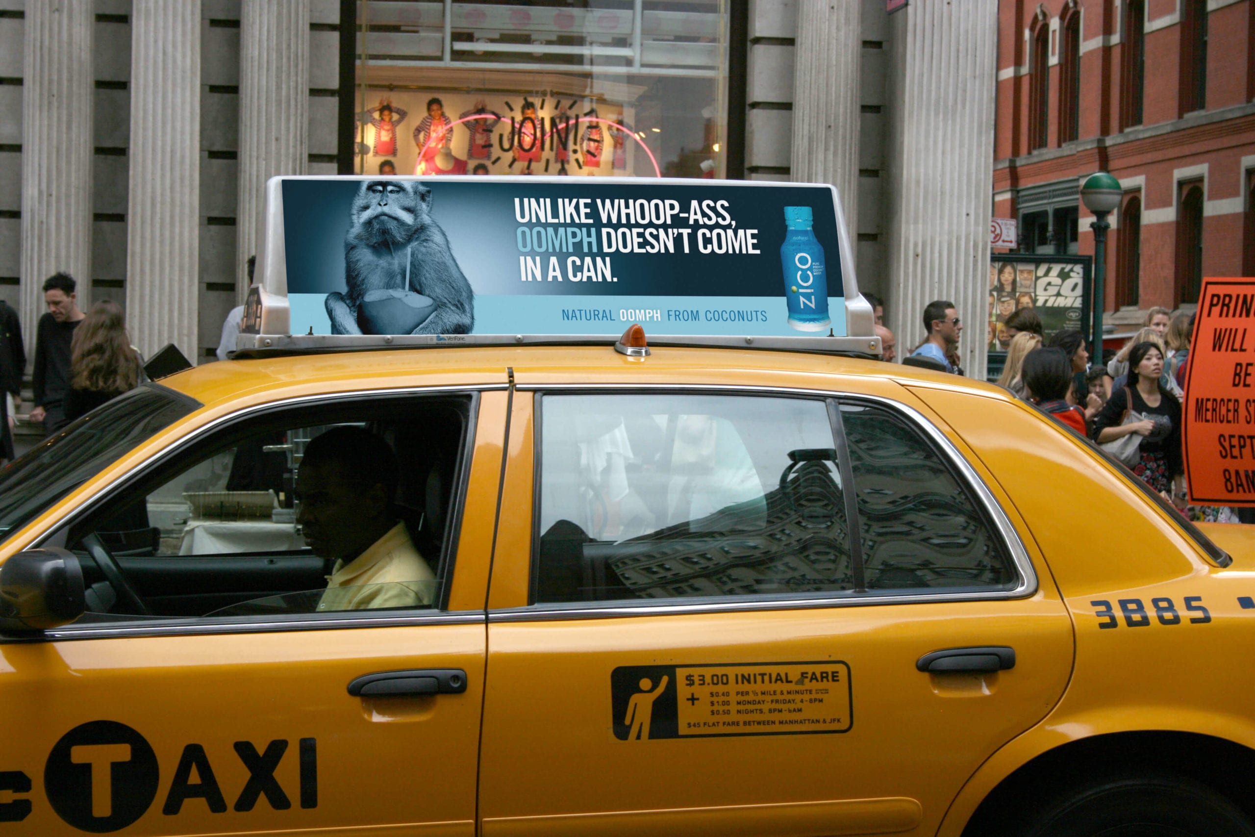 NYC taxi top advertising display